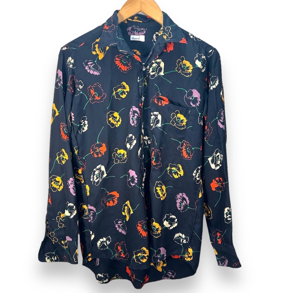 Steven Alan Silk Floral Button Down Shirt - Multicolor